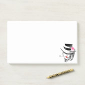 Vrouw met Pet Post-it® notes (Op bureau)