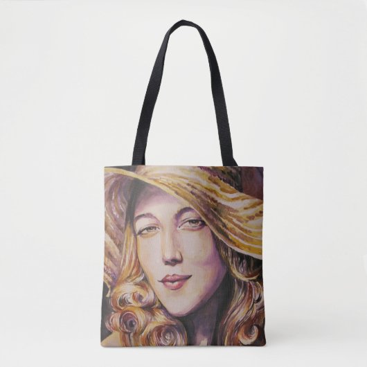 Vrouw met pet tote bag (Voorkant)