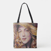 Vrouw met pet tote bag (Achterkant)