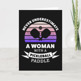 Vrouw met Pickleball Paddle Funny Gift Kaart