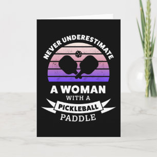 Vrouw met Pickleball Paddle Funny Gift Kaart