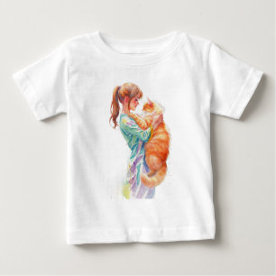 Vrouw met pluizige oranje Maine Coon kat