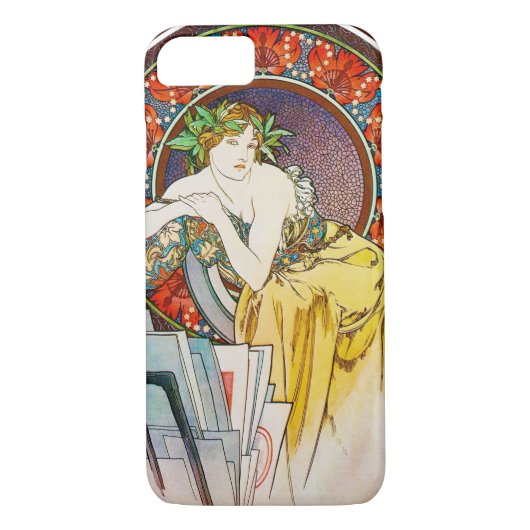 Vrouw met Poppy, Mucha Case-Mate iPhone Case (Achterkant)