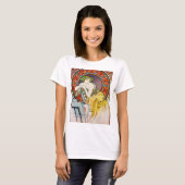 Vrouw met Poppy, Mucha T-shirt (Voorkant volledig)