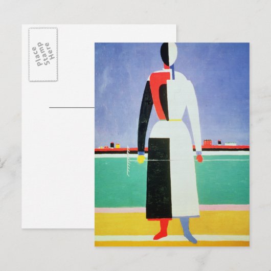 Vrouw met Rake, c.1928-32 Briefkaart (Voorkant / Achterkant)