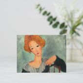 Vrouw met Red Hair, 1917, ingediend door Amedeo Mo Briefkaart (Staand voorkant)