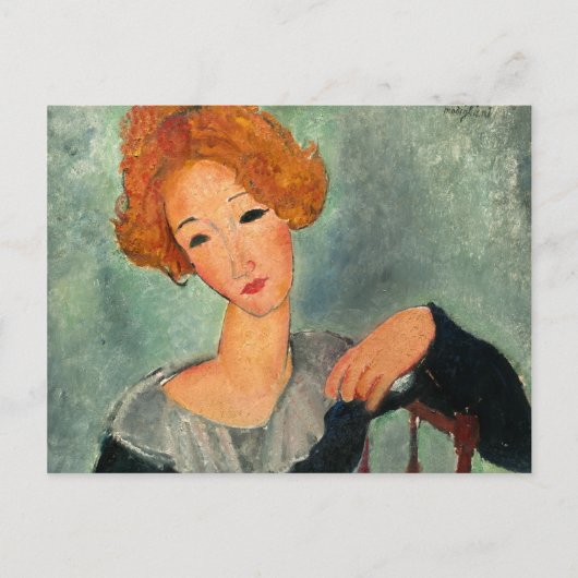 Vrouw met Red Hair, 1917, ingediend door Amedeo Mo Briefkaart (Voorkant)