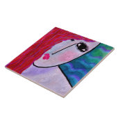 Vrouw met Red Hair 2 Abstract digitaal schilderen Tegeltje (Zijkant)