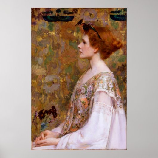 Vrouw met Red Hair door Albert Herter Poster (Voorkant)