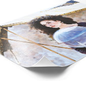 Vrouw met reflecterende ballon foto afdruk (Hoek)