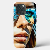 vrouw met reflectie van strandzonnebril Case-Mate iPhone case (Achterkant)