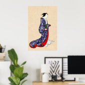 Vrouw met Robe en Kimono 1878 Poster (Thuiskantoor)