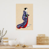 Vrouw met Robe en Kimono 1878 Poster (Keuken)