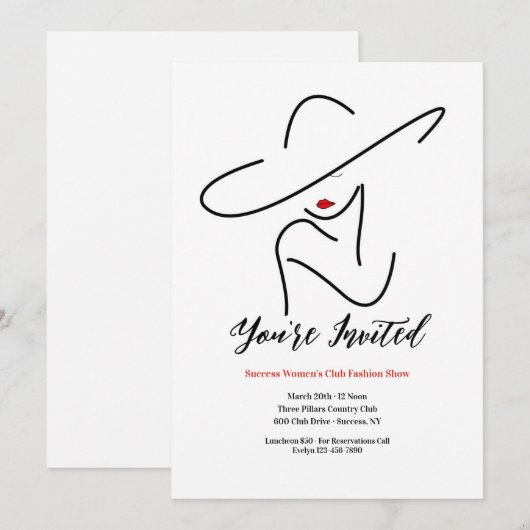 Vrouw met Rode Lips Kaart (Voorkant / Achterkant)