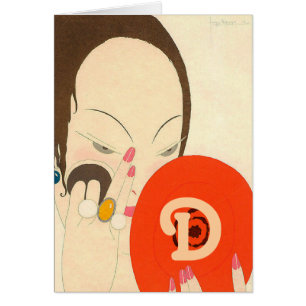 VROUW MET RODE MIRROR Deco Beauty Mode Makeup