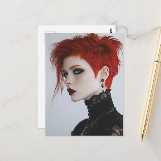 Vrouw Met Rood Haar Briefkaart (Voorkant / Achterkant in situ)
