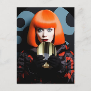 Vrouw met rood haar briefkaart
