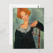 Vrouw met Rood Haar door Amedeo Modigliani Briefkaart (Voorkant / Achterkant)