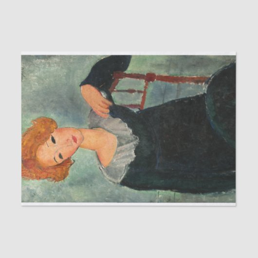 Vrouw met Rood Haar door Amedeo Modigliani Tissuepapier (Voorkant)