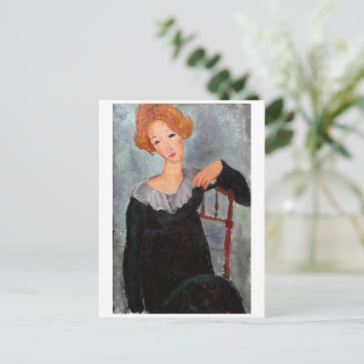 Vrouw met Rood Haar, Modigliani Briefkaart (Staand voorkant)