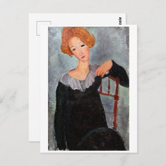 Vrouw met Rood Haar, Modigliani Briefkaart (Voorkant / Achterkant)