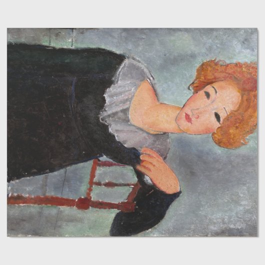 Vrouw met Rood Haar, Modigliani Cadeaupapier (Vlak)