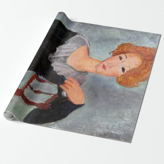Vrouw met Rood Haar, Modigliani Cadeaupapier (Uitgerold)