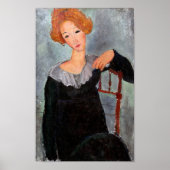 Vrouw met Rood Haar, Modigliani Poster (Voorkant)