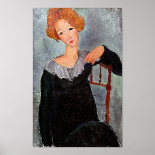 Vrouw met Rood Haar, Modigliani Poster (Voorkant)