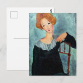 Vrouw met rood haar schilderij van Amedeo Modiglia Briefkaart (Voorkant / Achterkant)