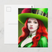 Vrouw met rood haar St. Patricks Day Briefkaart (Voorkant / Achterkant)