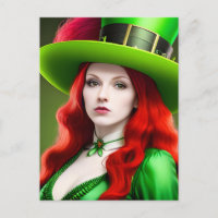 Vrouw met rood haar St. Patricks Day