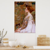 Vrouw met rood haar van Albert Herter Poster (Keuken)