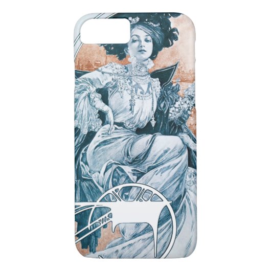 Vrouw met Roos, Mucha Case-Mate iPhone Case (Achterkant)