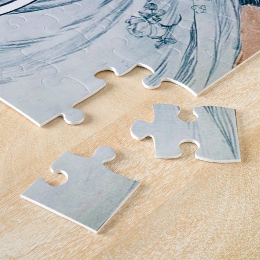 Vrouw met Roos, Mucha Legpuzzel (Zijkant)