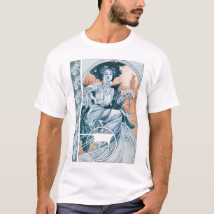 Vrouw met Roos, Mucha T-shirt