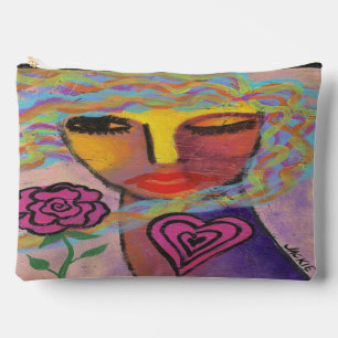 Vrouw met Roos Originele Abstracte kunst Etui
