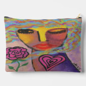 Vrouw met Roos Originele Abstracte kunst Etui (Achterkant)