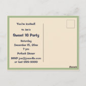 vrouw met roze hibiscus Bloemuitnodiging Briefkaart (Achterkant)