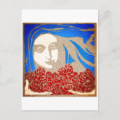 Vrouw met rozen briefkaart (Voorkant)