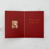 Vrouw Met Rozes Romantische Illustratie Kaart (Binnen)
