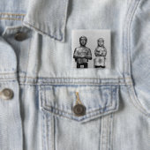 Vrouw met scheerhaar vierkante button 5,1 cm (In situ)