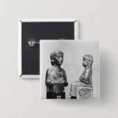 Vrouw met scheerhaar vierkante button 5,1 cm (Voorkant /achterkant)