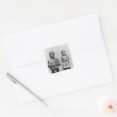Vrouw met scheerhaar vierkante sticker (Envelop)