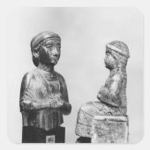 Vrouw met scheerhaar vierkante sticker (Voorkant)