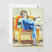 Vrouw met schoorsteenolie briefkaart (Voorkant / Achterkant)