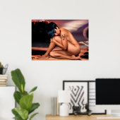 Vrouw met Scorpion Tattoo Kunstwerk Poster (Thuiskantoor)