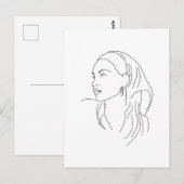 Vrouw met sjaal briefkaart (Voorkant / Achterkant)