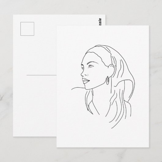 Vrouw met sjaal briefkaart (Voorkant / Achterkant)