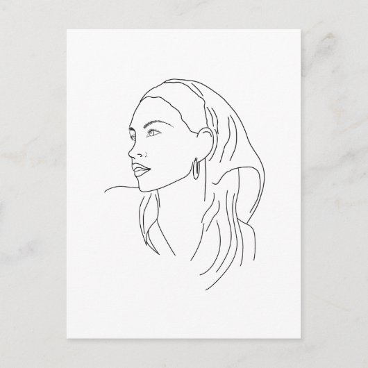 Vrouw met sjaal briefkaart (Voorkant)